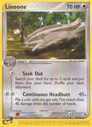 Linoone 38/109 Pokemon card