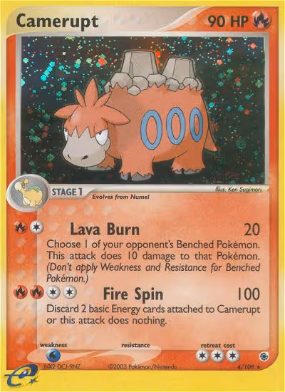 Camerupt 4/109 Pokemon card