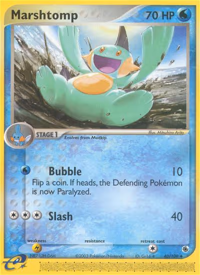 Marshtomp 40/109 Pokemon card