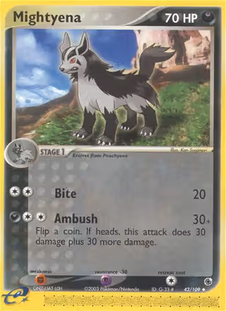 Mightyena 42/109 Pokemon card