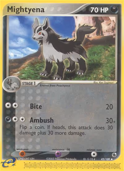 Mightyena 42/109 Pokemon card