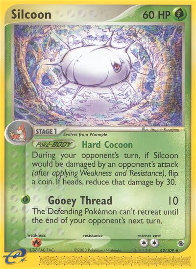 Silcoon 43/109 Pokemon card