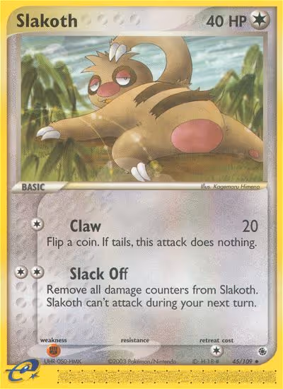 Slakoth 45/109 Pokemon card