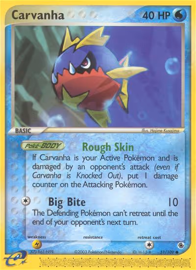 Carvanha 51/109 Pokemon card