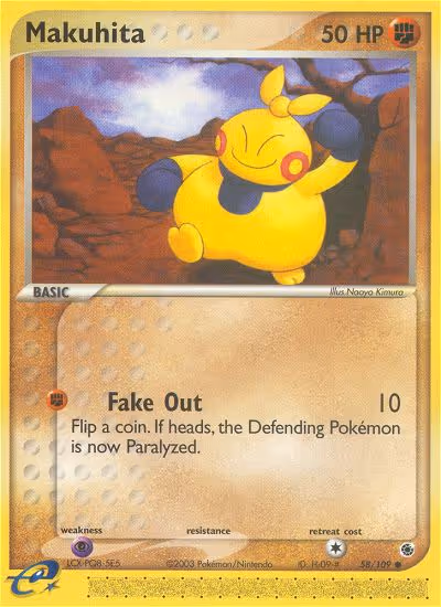 Makuhita 58/109 Pokemon card
