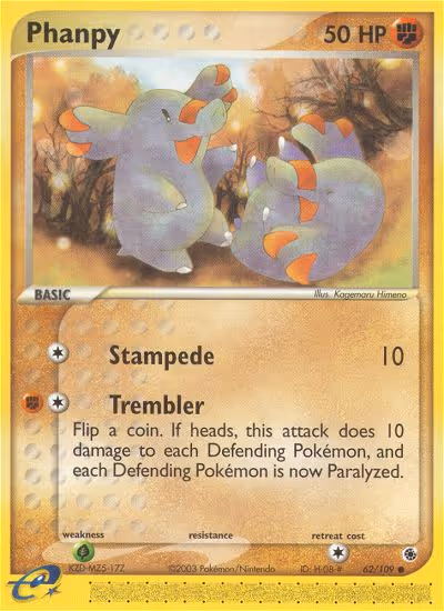 Phanpy 62/109 Pokemon card