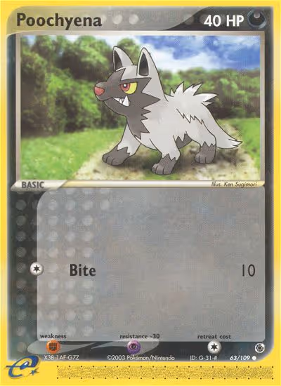 Poochyena 63/109 Pokemon card