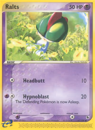 Ralts 67/109 Pokemon card