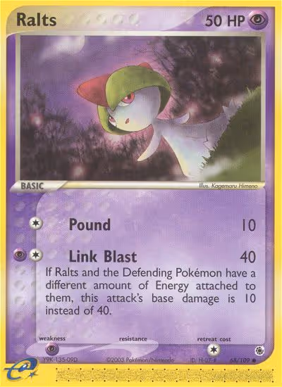 Ralts 68/109 Pokemon card