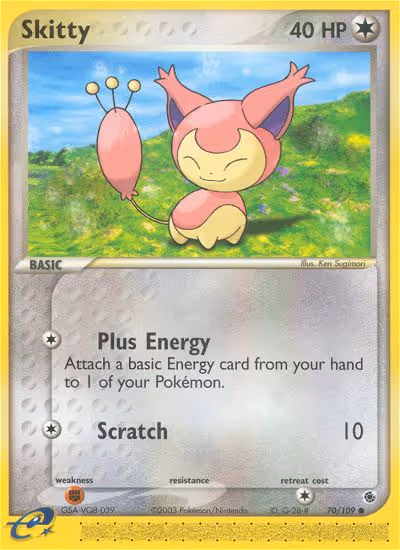 Skitty 70/109 Pokemon card