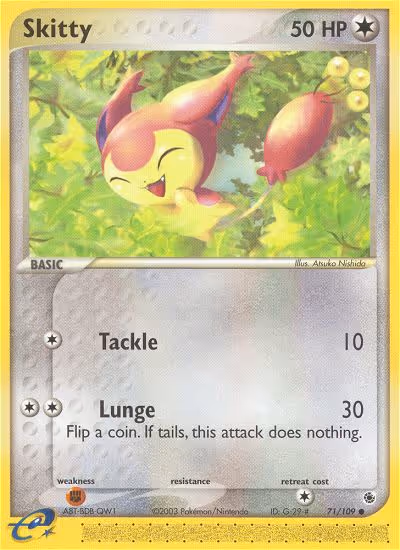 Skitty 71/109 Pokemon card
