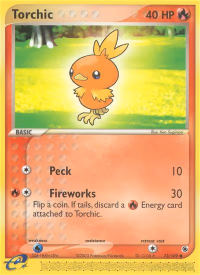 Torchic 73/109 Pokemon card