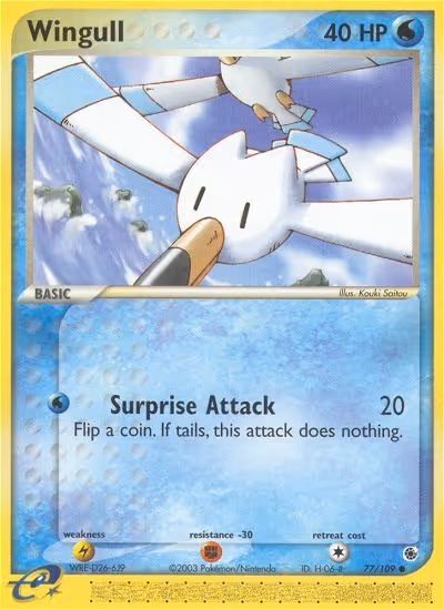 Wingull 77/109 Pokemon card