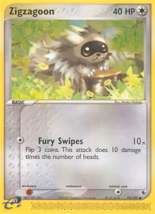 Zigzagoon 79/109 Pokemon card
