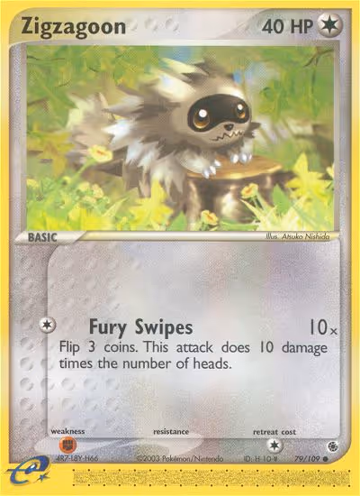 Zigzagoon 79/109 Pokemon card