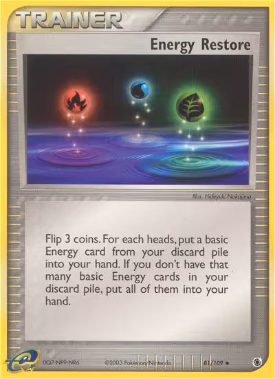 Energy Restore 81/109 Pokemon card