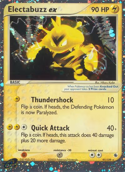 Electabuzz ex 97/109 Pokemon card