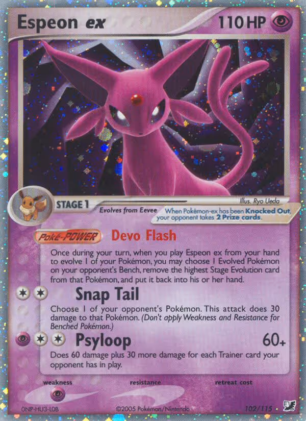 Espeon ex 102/115 Pokemon card