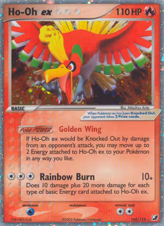 Ho-Oh ex 104/115 Pokemon card