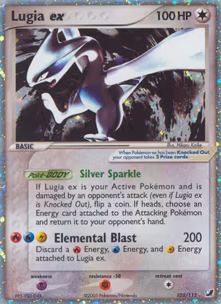 Lugia ex 105/115 Pokemon card