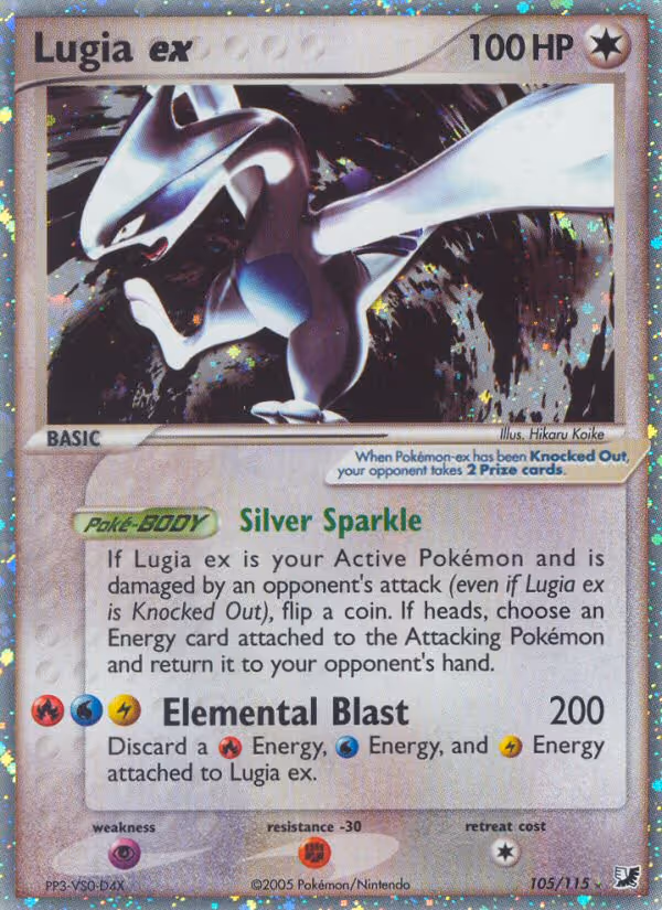 Lugia ex 105/115 Pokemon card