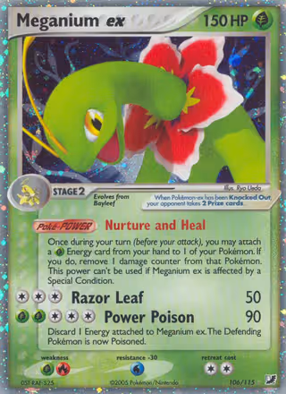 Meganium ex 106/115 Pokemon card