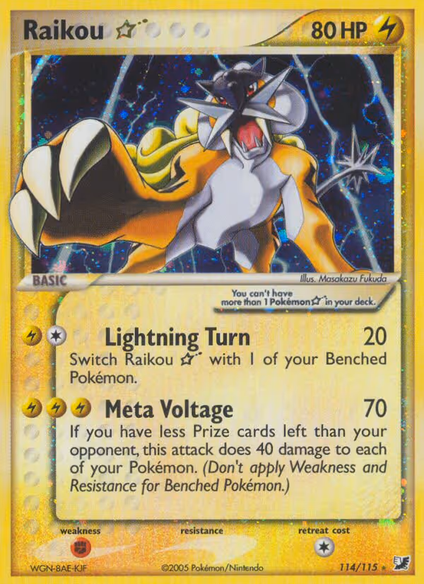 Raikou Star 114/115 Pokemon card