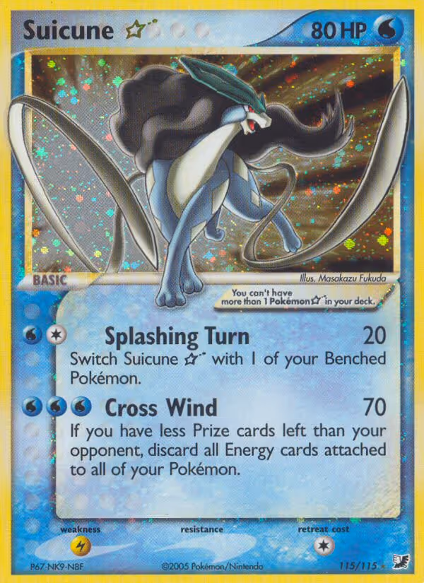 Suicune Star 115/115 Pokemon card