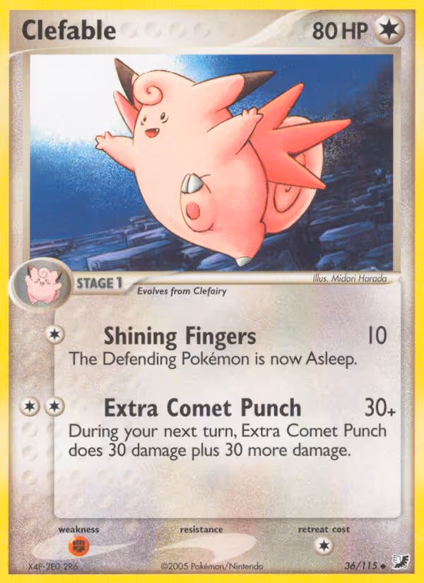 Clefable 36/115 Pokemon card