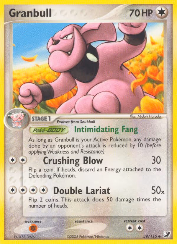 Granbull 39/115 Pokemon card