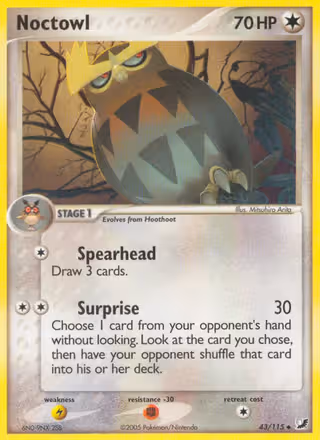 Noctowl 43/115 Pokemon card