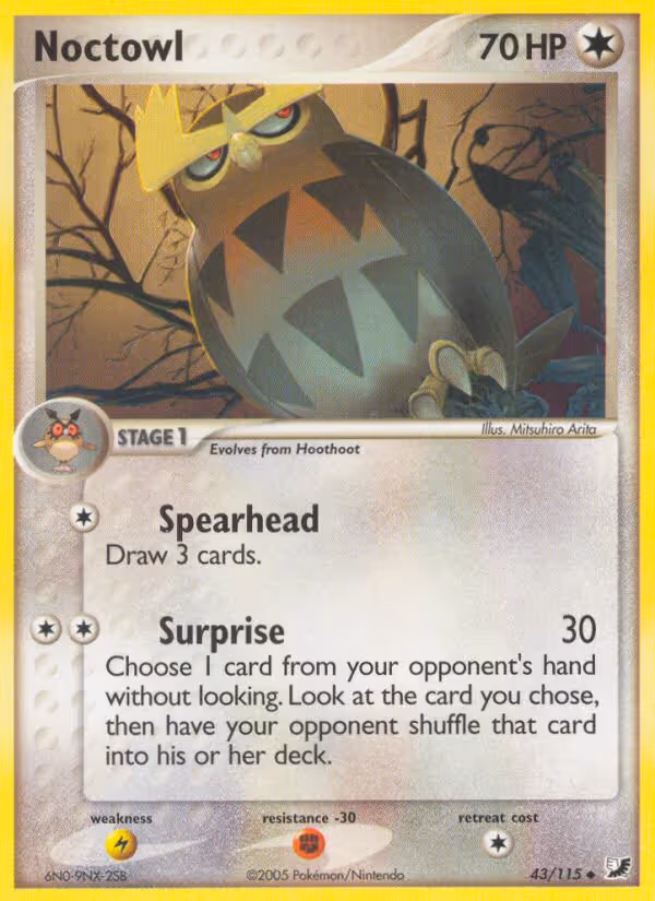 Noctowl 43/115 Pokemon card