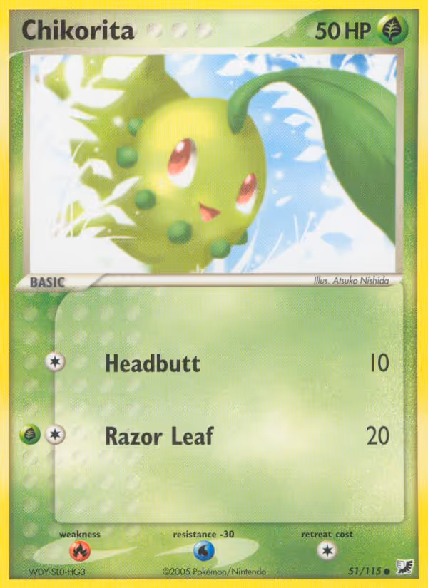 Chikorita 51/115 Pokemon card