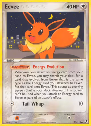 Eevee 55/115 Pokemon card