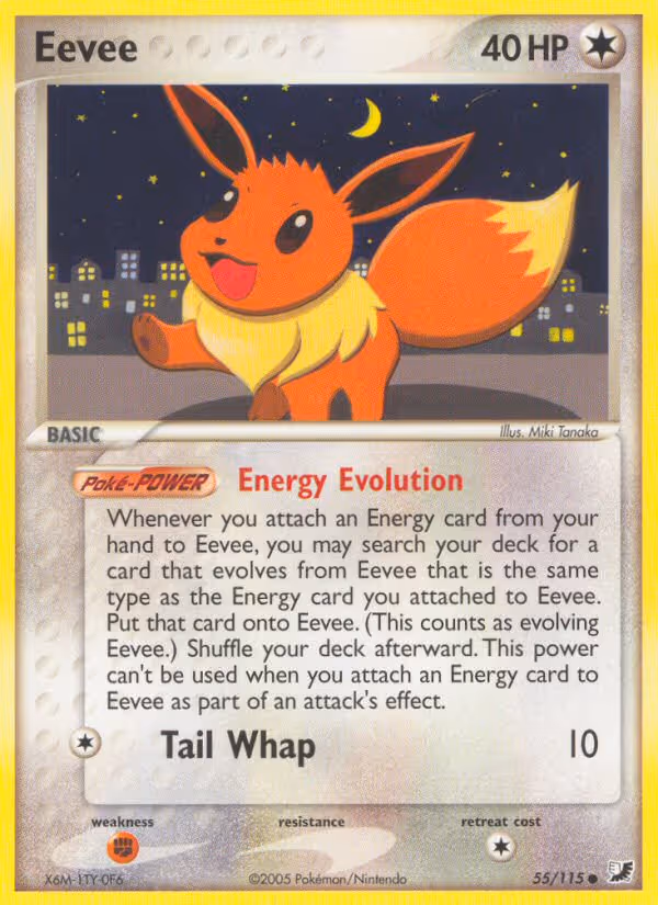 Eevee 55/115 Pokemon card