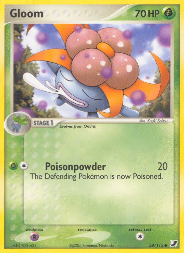Gloom 58/115 Pokemon card