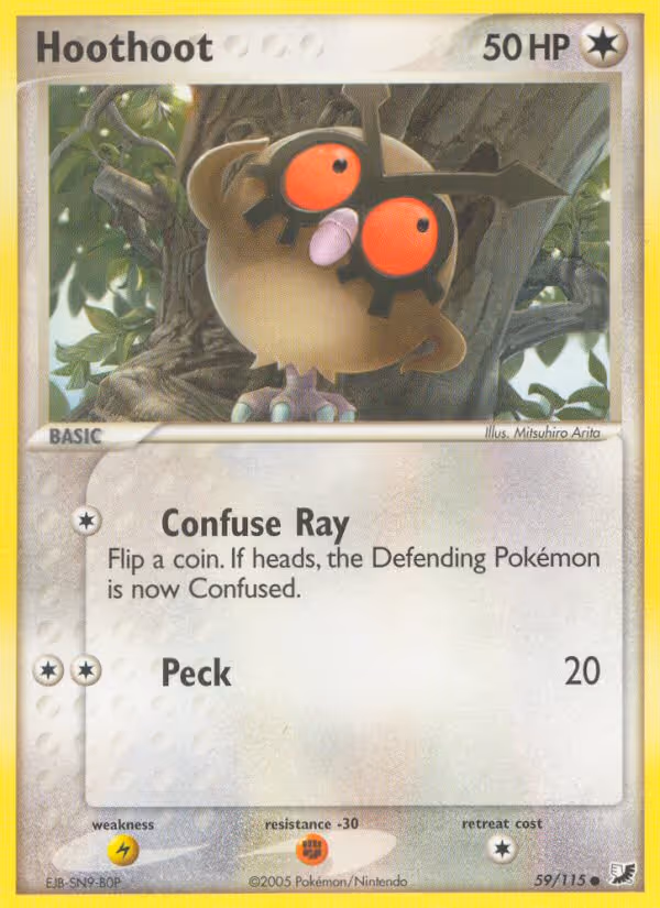 Hoothoot 59/115 Pokemon card