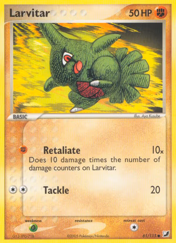 Larvitar 61/115 Pokemon card