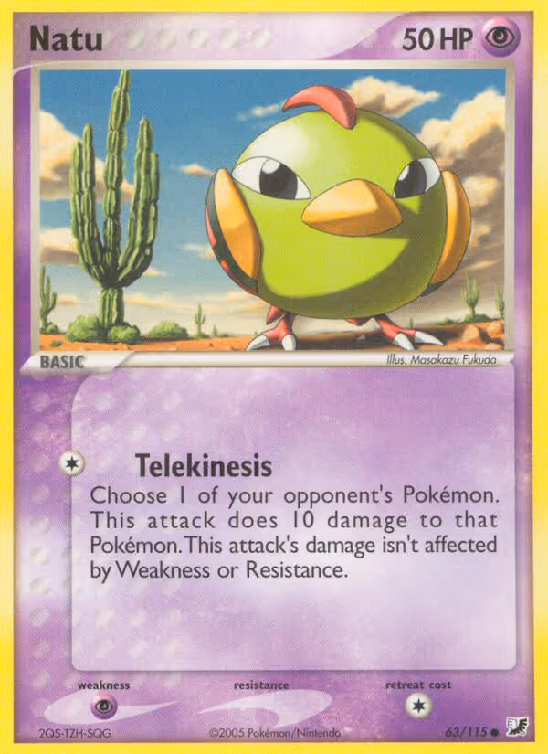 Natu 63/115 Pokemon card