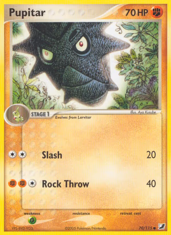Pupitar 70/115 Pokemon card