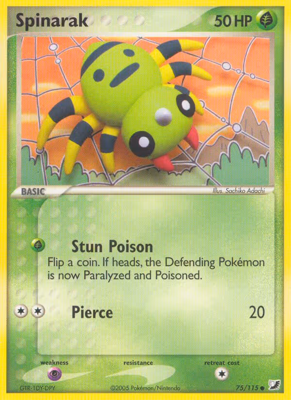 Spinarak 75/115 Pokemon card