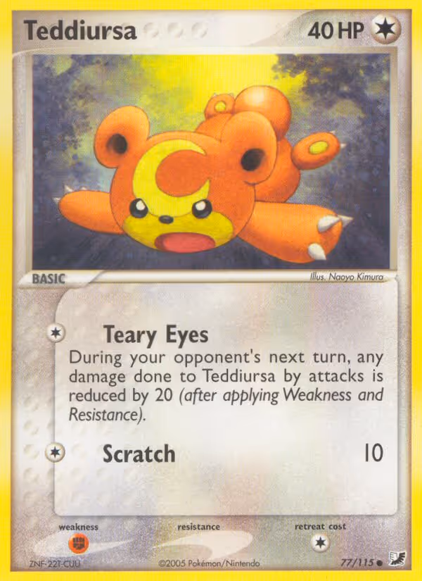 Teddiursa 77/115 Pokemon card