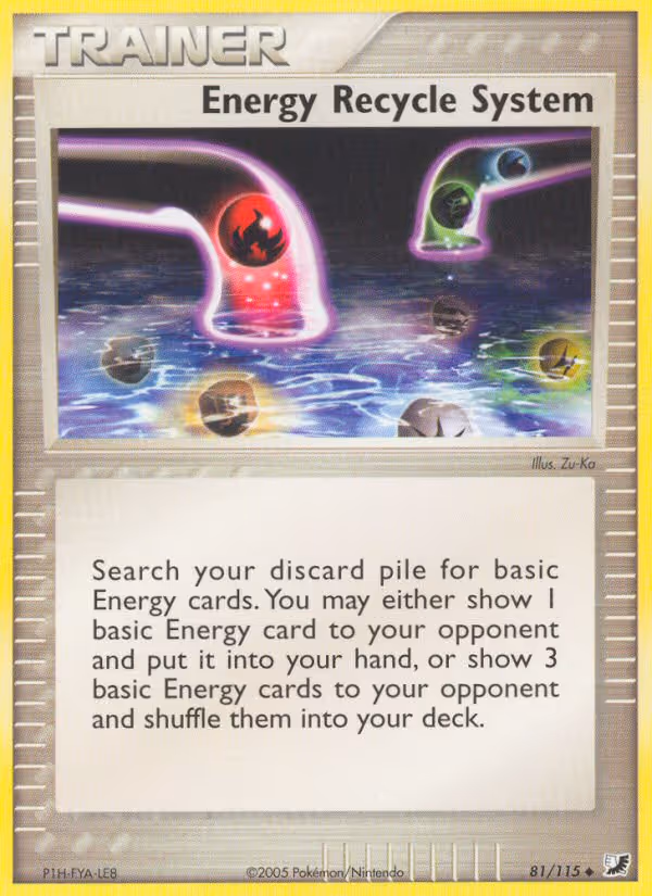 Energy Recycle System 81/115 Pokemon card