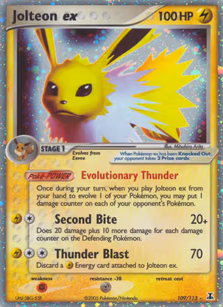 Jolteon ex 109/113 Pokemon card