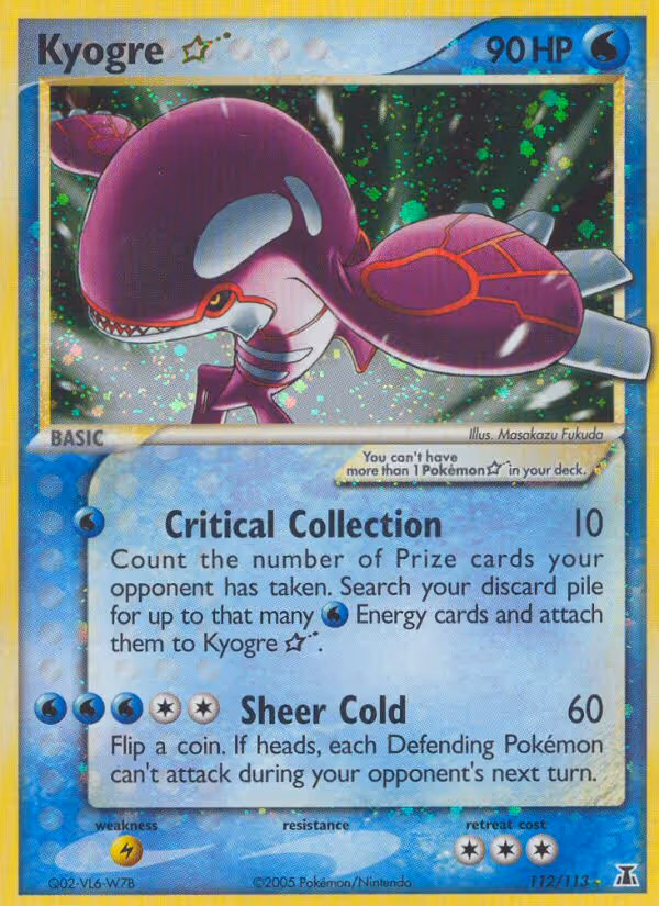 Kyogre Star 112/113 Pokemon card