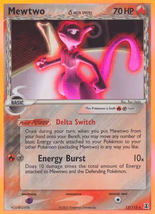 Mewtwo δ 12/113 Pokemon card