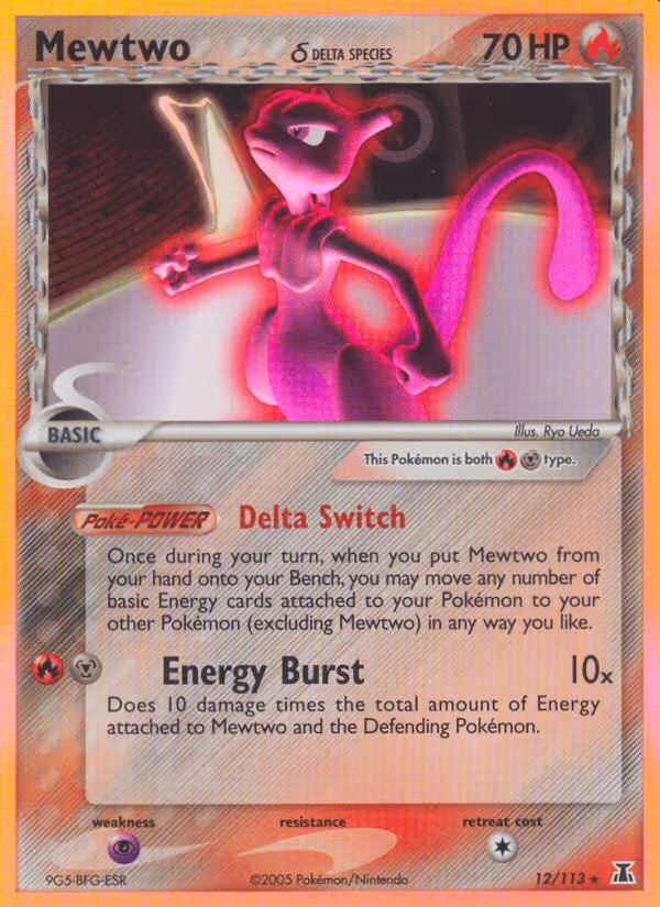Mewtwo δ 12/113 Pokemon card