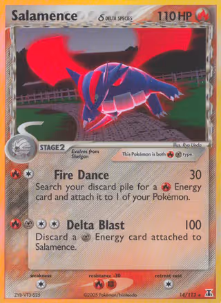Salamence δ 14/113 Pokemon card