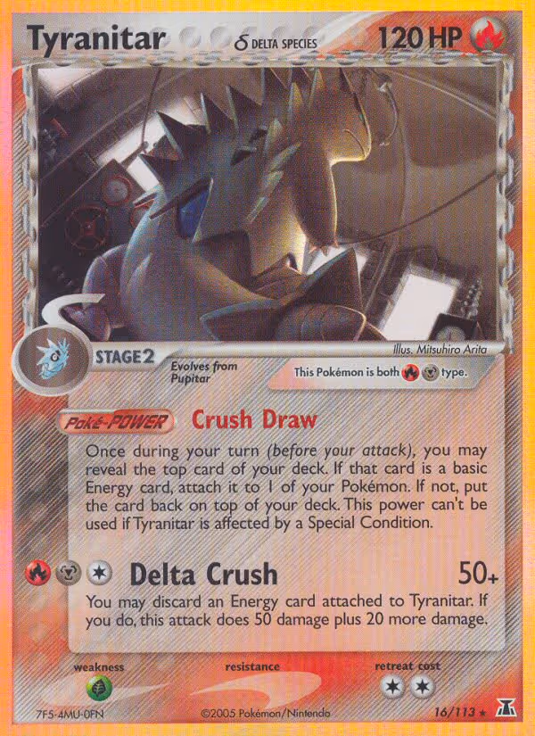 Tyranitar δ 16/113 Pokemon card