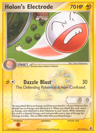 Holon's Electrode 21/113 Pokemon card